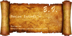 Becze István névjegykártya